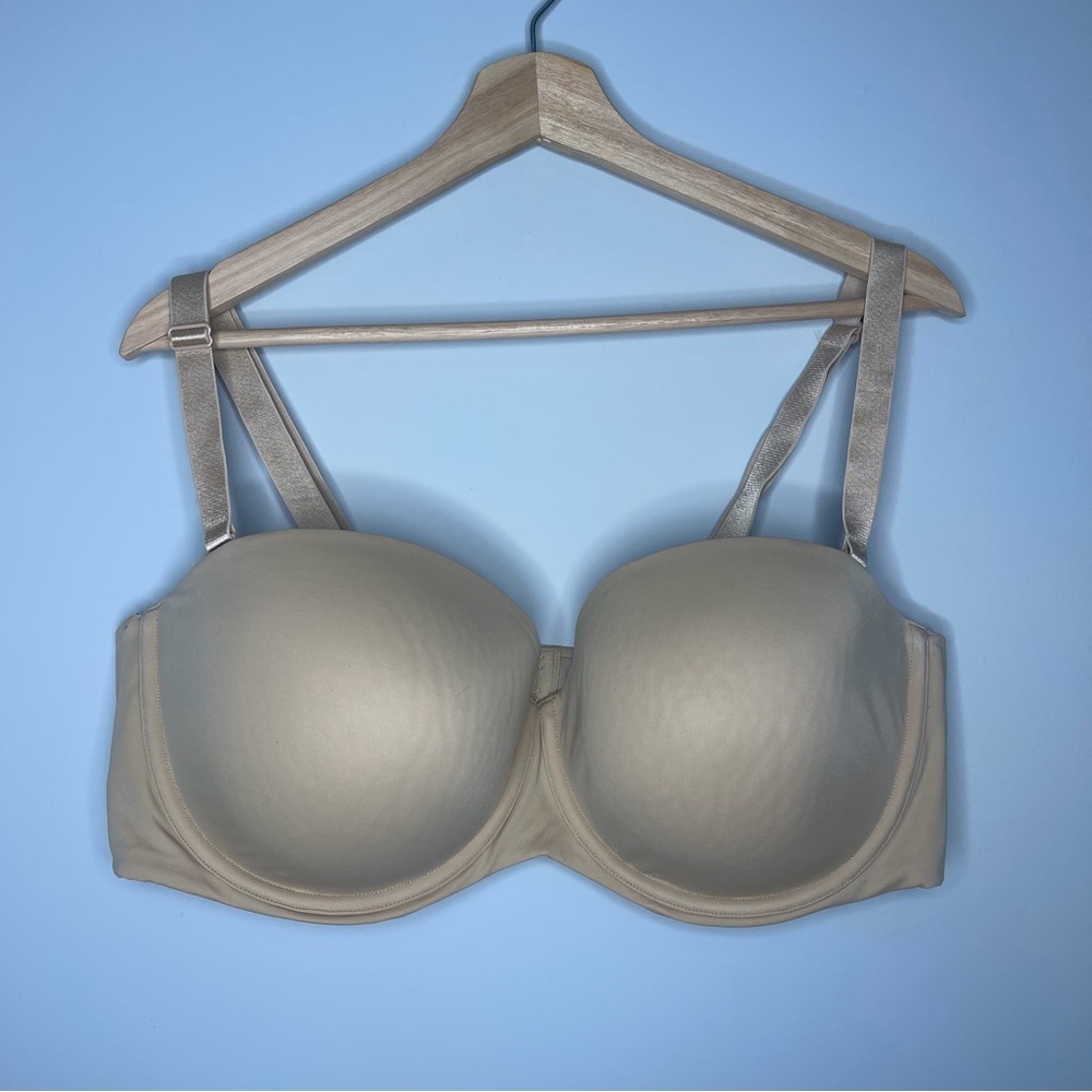 Women's cacique smooth lightly lined‎ Strapless multiway Beige Bra 44DD